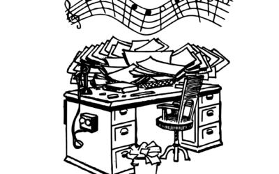 Music selection, a creative process, and a messy desk kind of serious